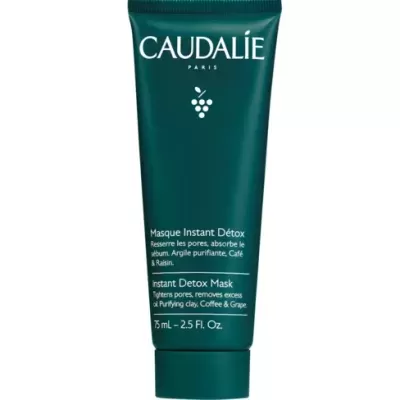 Tubo verde escuro de máscara facial detox Caudalie