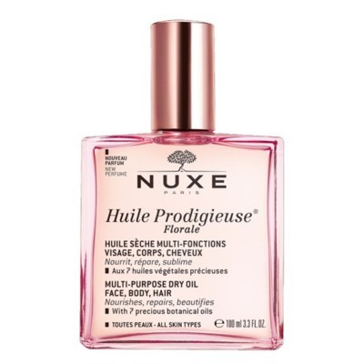 Frasco de óleo multiuso NUXE Huile Prodigieuse Florale com tampa rosa