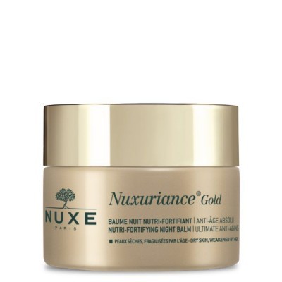 Frasco de creme Nuxe Nuxuriance Gold pele seca bálsamo de noite nutritivo
