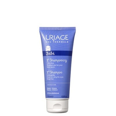 Frasco azul de champô para bebé Uriage 200 ml