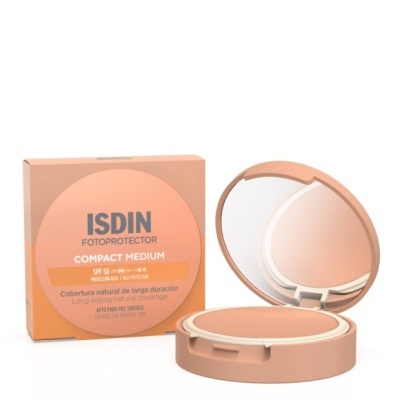 Pó compacto ISDIN Fotoprotector Compact Medium com espelho e caixa