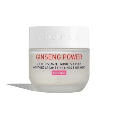 Frasco de creme GINSENG POWER com tampa branca e vidro fosco