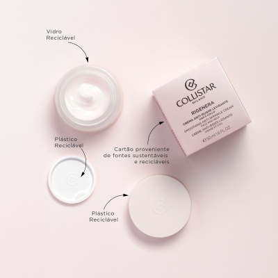 Creme facial Collistar em embalagem rosa clara com tampa branca e texto informativo