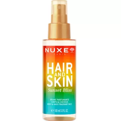 Spray NUXE Hair and Skin Sunset Bliss em frasco colorido