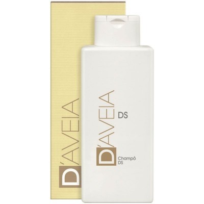 Pacote e frasco de champô DAVEIA DS em branco e bege