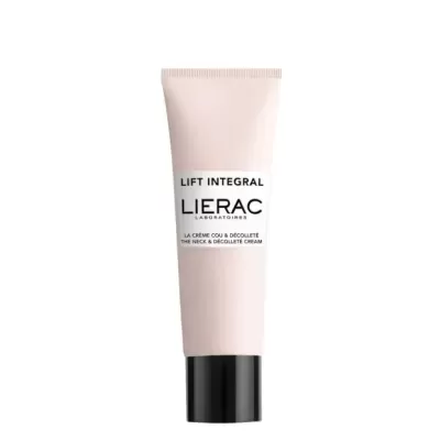 Creme Lierac Lift Integral para pescoço e decote em tubo rosa claro