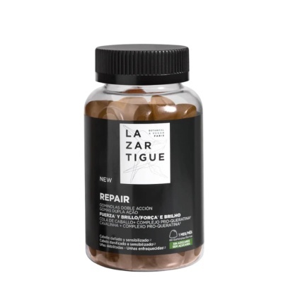 Frasco de cápsulas LAZARTIGUE REPAIR para cabelo danificado
