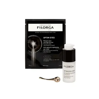 Conjunto de cuidados oculares Filorga Optim-Eyes com máscara, frasco doseador e aplicador