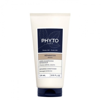 Condicionador reparador Phyto Paris branco com tampa azul