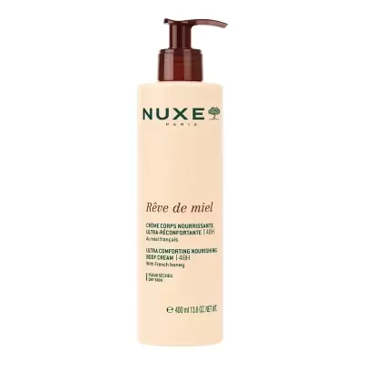 Frasco creme corporal NUXE Paris Rêve de miel 400 ml com tampa bomba castanha