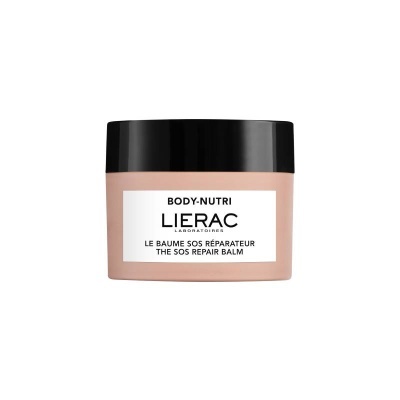 Bálsamo reparador Lierac Body-Nutri em pote rosa com tampa preta