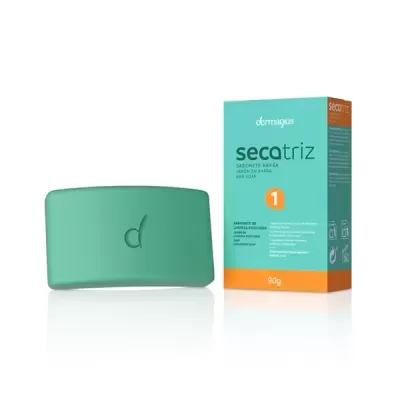 Sabonete barra verde com embalagem de cartão verde e laranja