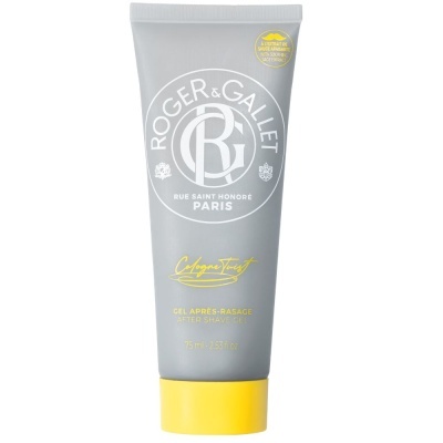Tubo de gel pós-barba Roger & Gallet colónia fresca cinza com tampa amarela