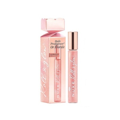 Óleo para lábios NUXE Roller & gloss Or Florale em embalagem rosa