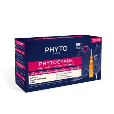 Embalagem de tratamento capilar anticaída PHYT_OCYANE PHYTO PARIS com frasco ambar