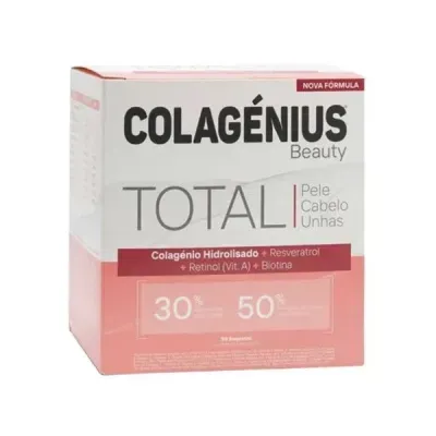 Embalagem de suplemento COLAGÉNIUS Beauty TOTAL