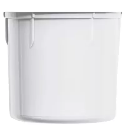 Balde branco de plástico com tampa