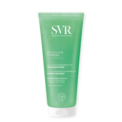 Gel lavante SVR DEO-DOUCHE SPIRIAL verde com tampa branca