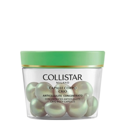 Frasco com cápsulas peroladas verde-claras para anticelulite da Collistar Milano
