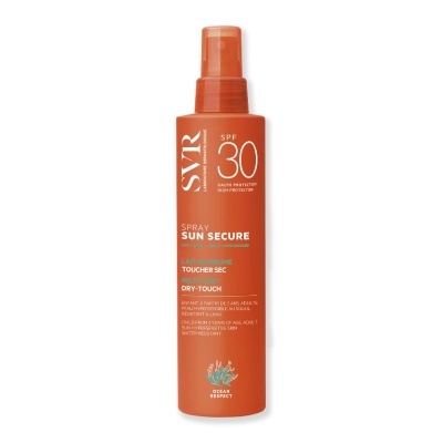 Frasco spray laranja com proteção solar SPF 30 da marca SVR