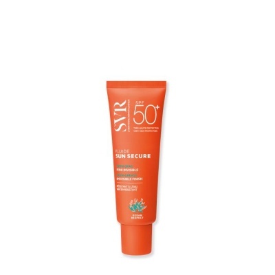 Frasco laranja de fluido protetor solar SVR SPF 50+