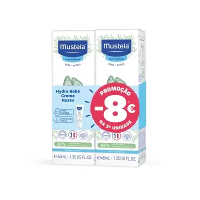 Pack de duas caixas de creme Mustela para bebé e criança com desconto promocional