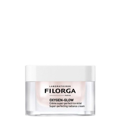 Frasco de creme facial Filorga Oxygen-Glow com tampa branca