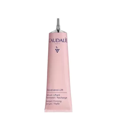 Tubo rosa do sérum CAUDALÍE Resveratrol-Lift com tampa metálica