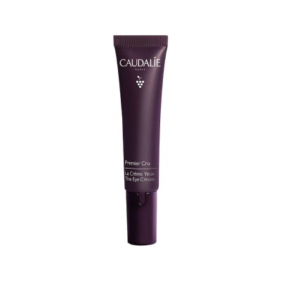 Tubo roxo escuro de creme para os olhos Caudalie Premier Cru