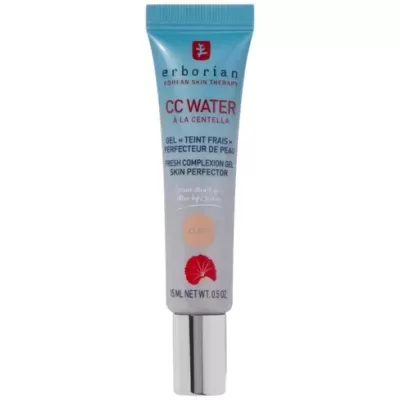 Tubo de gel facial Erborian CC Water com tampa prateada