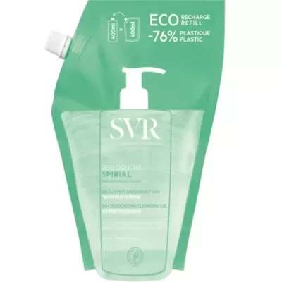 Embalagem de recarga ECO verde SVR gel lavant deodorant 24h Spirial