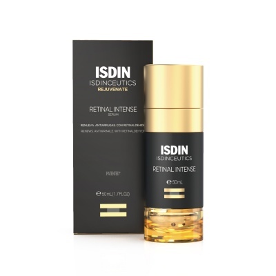Frasco e caixa sérum ISDINCEUTICS Retinal Intense preto e dourado