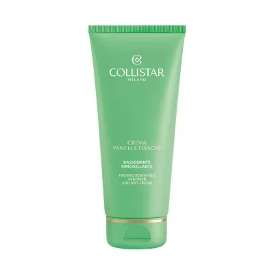 Frasco de creme verde Collistar Milano para abdómen e ancas