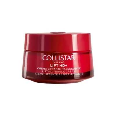 Frasco vermelho de creme lifting firmador Collistar com texto branco