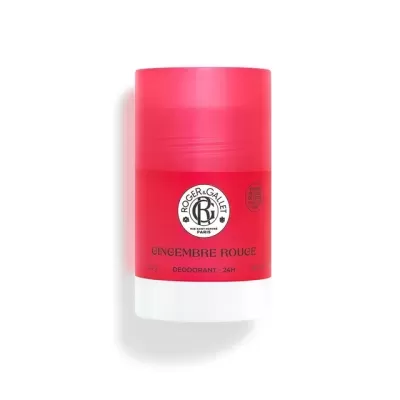 Desodorizante Roger & Gallet Gingembre Rouge em stick vermelho com base branca