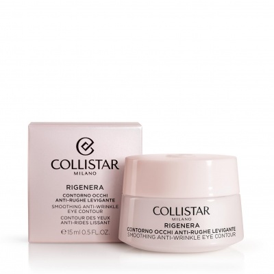 Frasco de creme para olhos Collistar Rigenera com caixa rosa claro