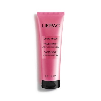 Tubo cor-de-rosa de máscara facial LIERAC com tampa preta