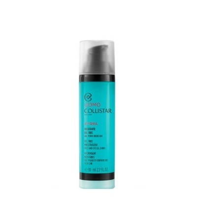 Frasco azul com tampa transparente de gel calmante Bio-Hydra da UOMO COLLSTAR