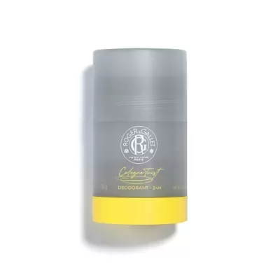 Desodorizante Roger & Gallet cologne beaute stick cinza com base amarela