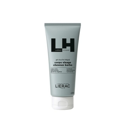 Gel duche integral Lierac Homme em tubo cinza com tampa branca