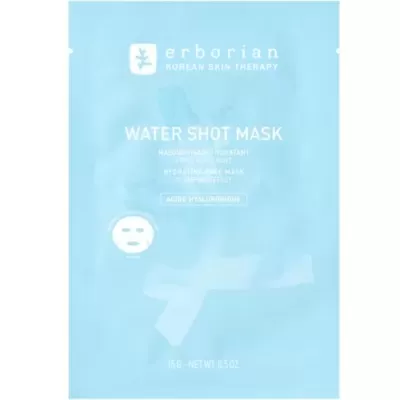 Máscara facial hidratante Erborian Water Shot Mask em embalagem azul clara