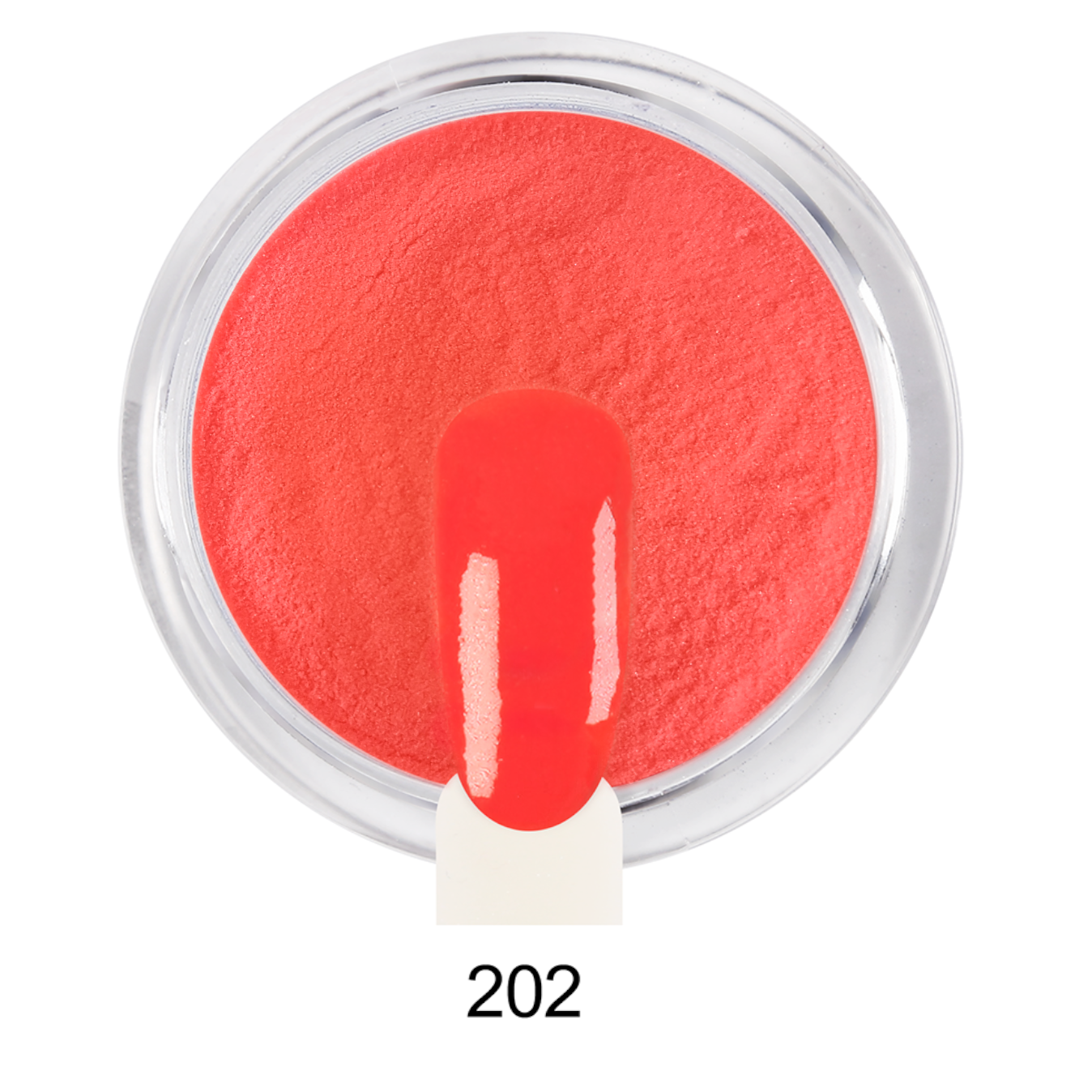 Pó de Imersão 202 pó acrílico vermelho coral para unhas com amostra de verniz e número 202