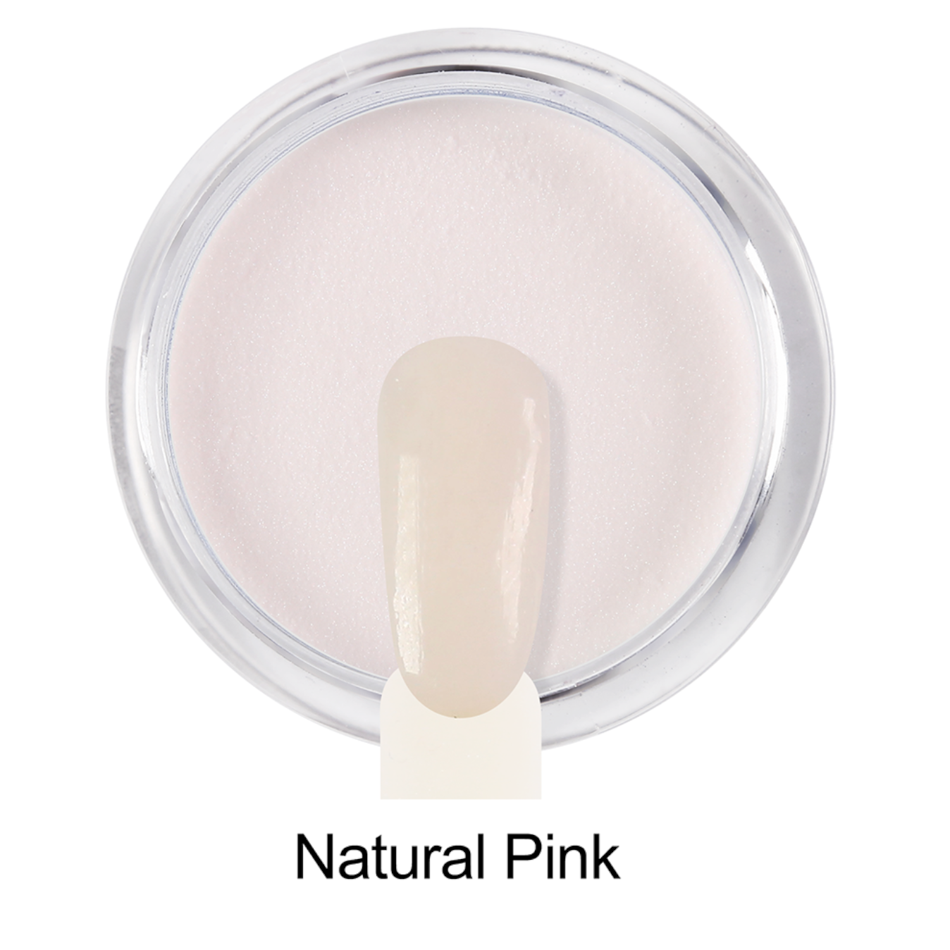NATURAL PINK Pó acrílico rosa natural para unhas em frasco transparente