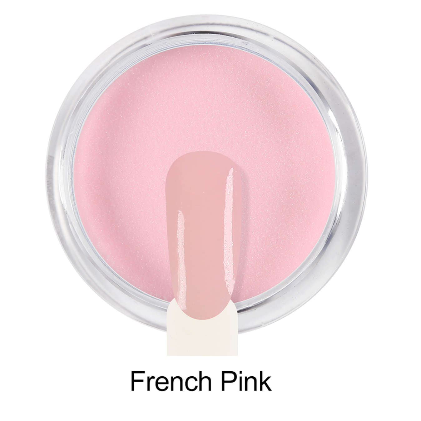 FRENCH PINK Pote de verniz de unhas rosa French Pink com amostra de cor