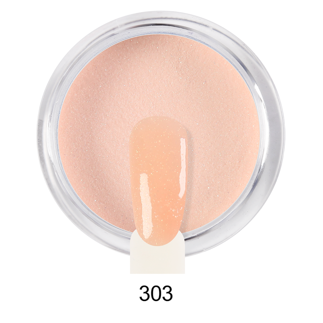 Pó de Imersão 303 Pó acrílico para unhas bege claro com amostra e número 303