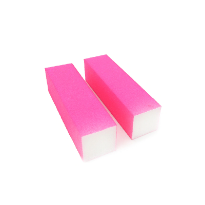 Dois blocos de esponja retangulares rosa para unhas