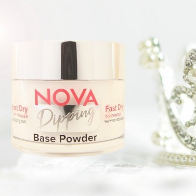 Frasco de pó base NOVA Dipping para unhas com coroa decorativa
