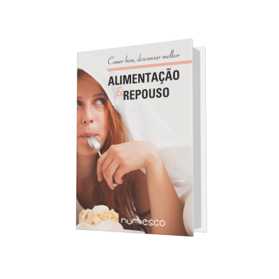 Capa de livro 'ALIMENTAÇÃO & REPOUSO' com mulher loira e colher