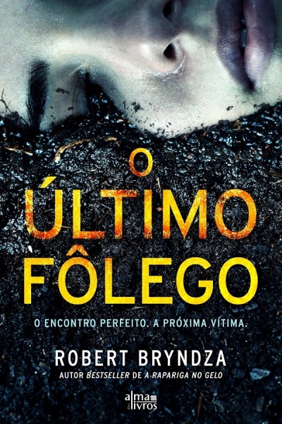 Capa do livro O Último Fôlego com rosto meio enterrado e texto em destaque