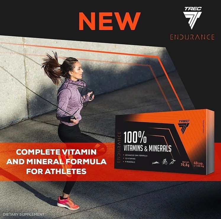 Suplemento TREC Endurance e mulher a correr em ambiente urbano